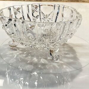 Princess House W. Germany 24% Lead Crystal 3 Footed Bowl